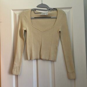Yellow Abercrombie sweater crop